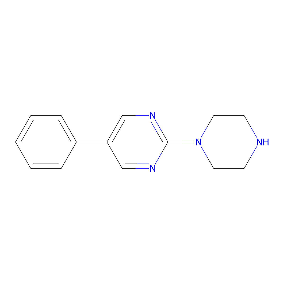 1-(5-Phenyl-2-pyrimidinyl)piperazine molecular structure, CAS 76972-11-7