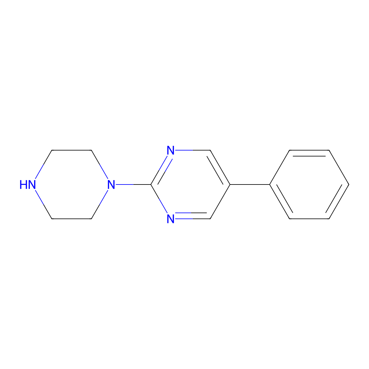 1-(5-Phenyl-2-pyrimidinyl)piperazine molecular structure, CAS 76972-11-7