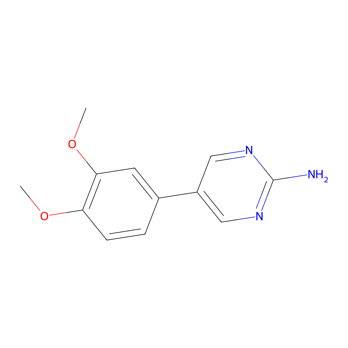 5-(3,4-Dimethoxyphenyl)pyrimidin-2-amine molecular structure, CAS 76972-15-1