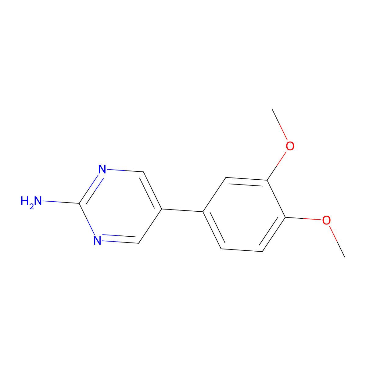 5-(3,4-Dimethoxyphenyl)pyrimidin-2-amine molecular structure, CAS 76972-15-1