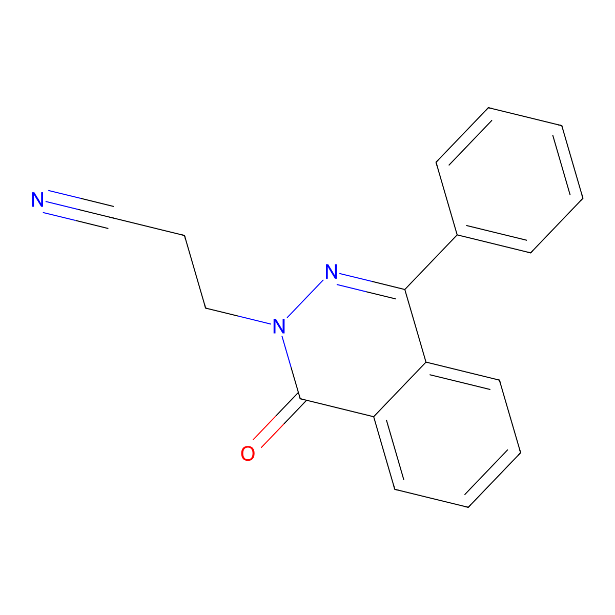 3-(1-Oxo-4-phenylphthalazin-2(1H)-yl)propanenitrile molecular structure, CAS 76972-37-7
