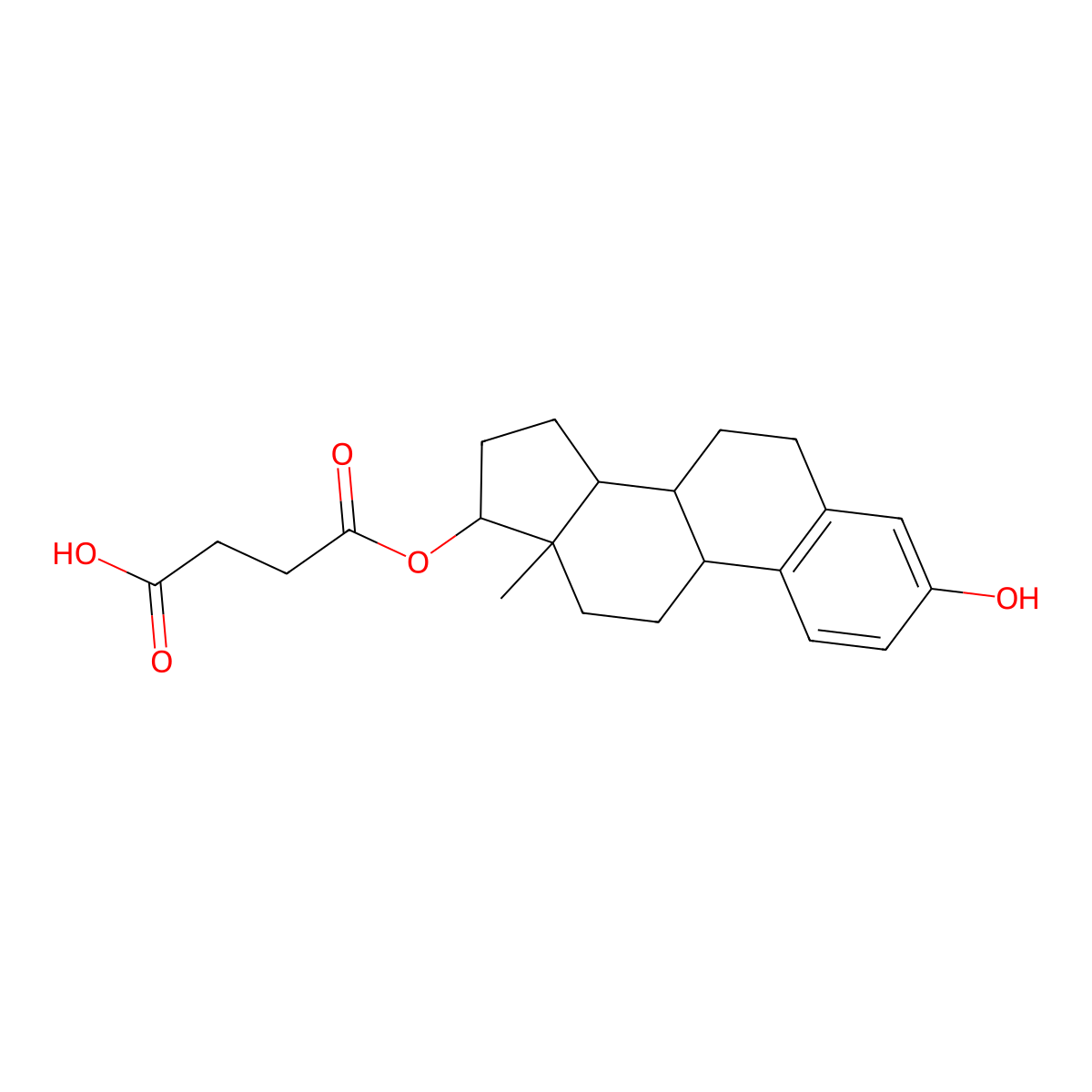Estradiol hemisuccinate molecular structure, CAS 7698-93-3