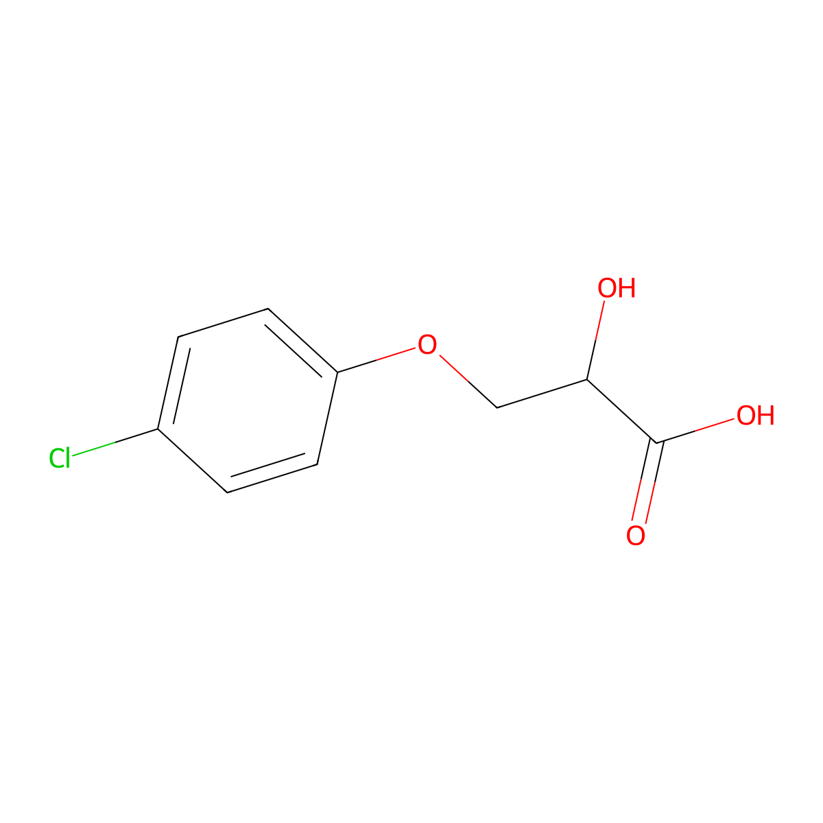 3-(4-Chlorophenoxy)-2-hydroxypropanoic acid molecular structure, CAS 7698-98-8