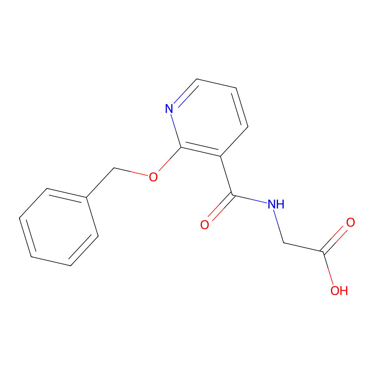 Glycine, N-(2-benzyloxynicotinoyl)- molecular structure, CAS 76980-26-2