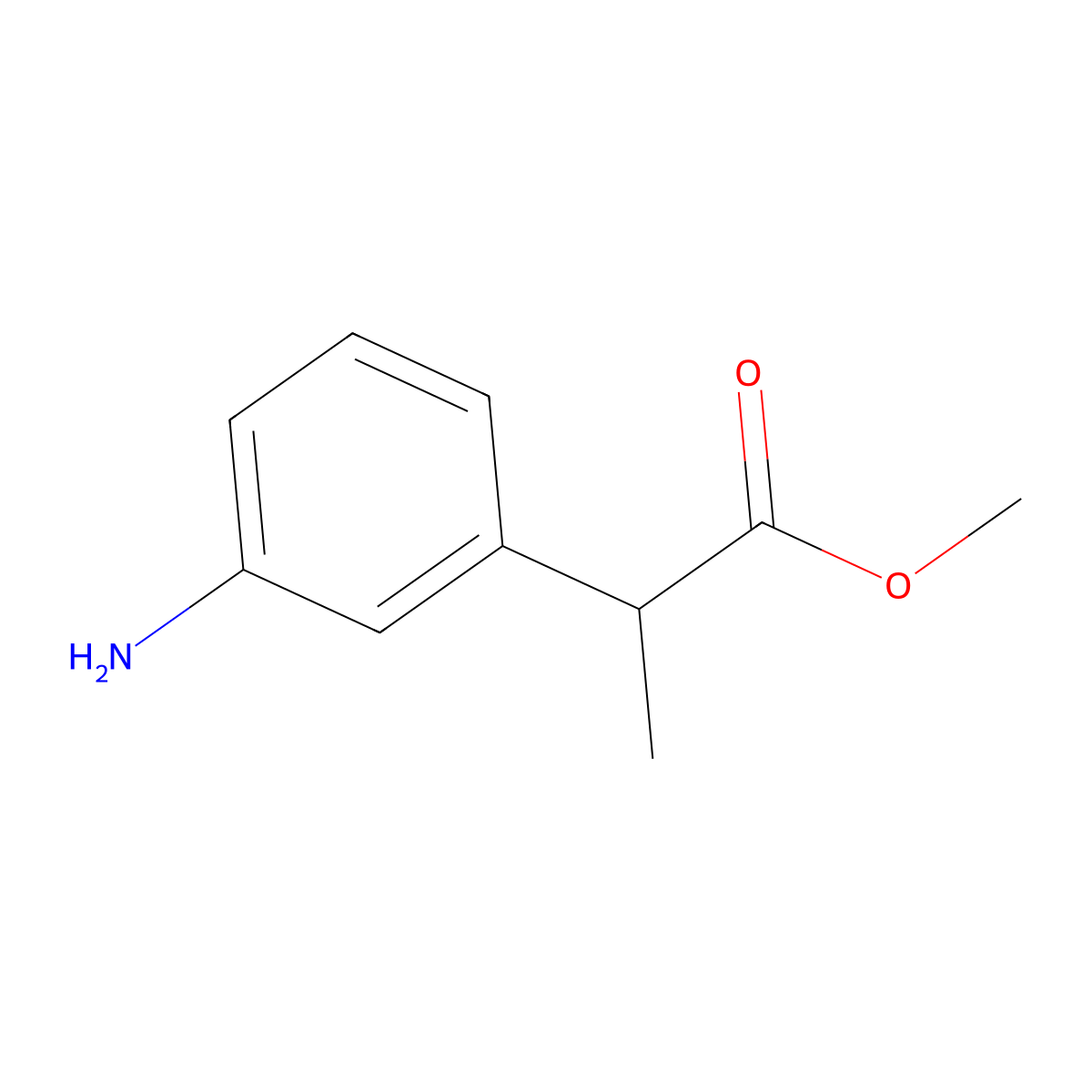 Methyl 2-(3-aminophenyl)propanoate molecular structure, CAS 76980-62-6