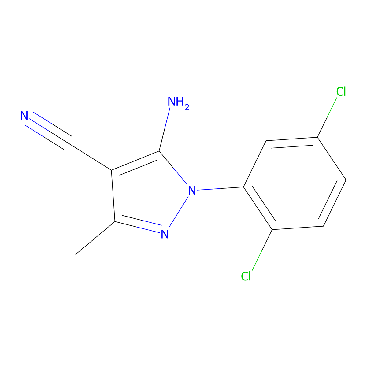 5-Amino-1-(2,5-dichlorophenyl)-3-methyl-1H-pyrazole-4-carbonitrile molecular structure, CAS 76982-29-1