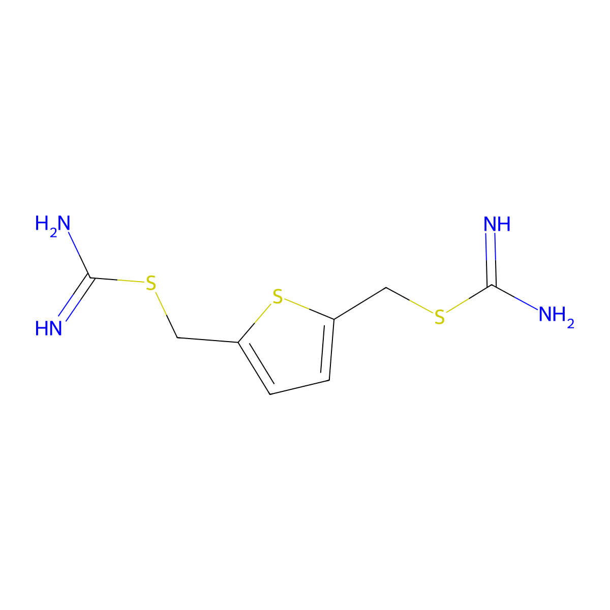 [5-(Carbamimidoylsulfanylmethyl)thiophen-2-yl]methyl carbamimidothioate molecular structure, CAS 769856-81-7