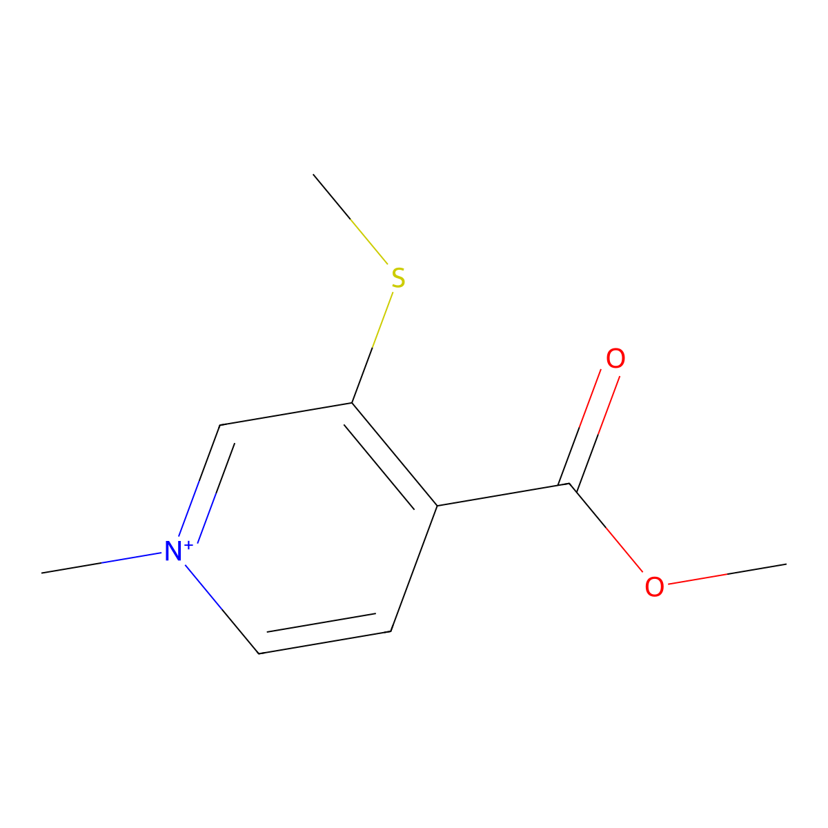 4-(Methoxycarbonyl)-1-methyl-3-(methylsulfanyl)pyridinium molecular structure, CAS 769871-51-4