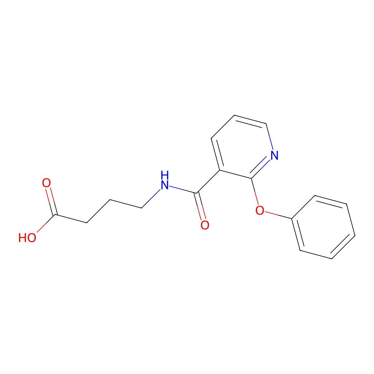Butyric acid, 4-(2-phenoxynicotinamido)- molecular structure, CAS 76988-04-0