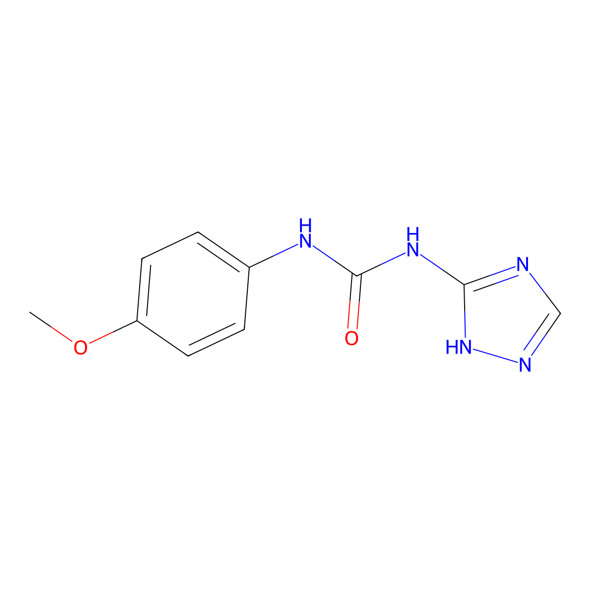 1-(4-methoxyphenyl)-3-(4H-1,2,4-triazol-3-yl)urea molecular structure, CAS 76989-91-8