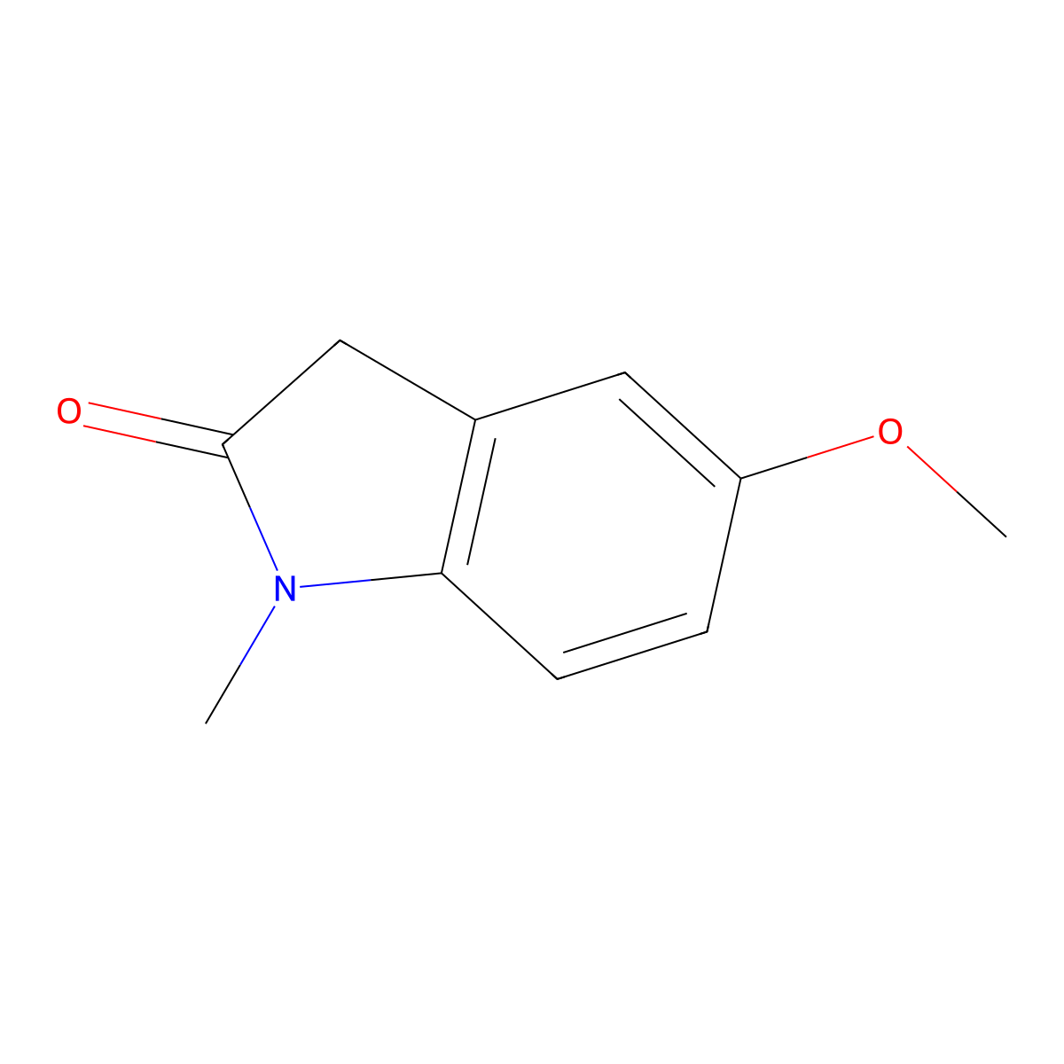 1,3-Dihydro-5-methoxy-1-methyl-2H-indol-2-one molecular structure, CAS 7699-22-1