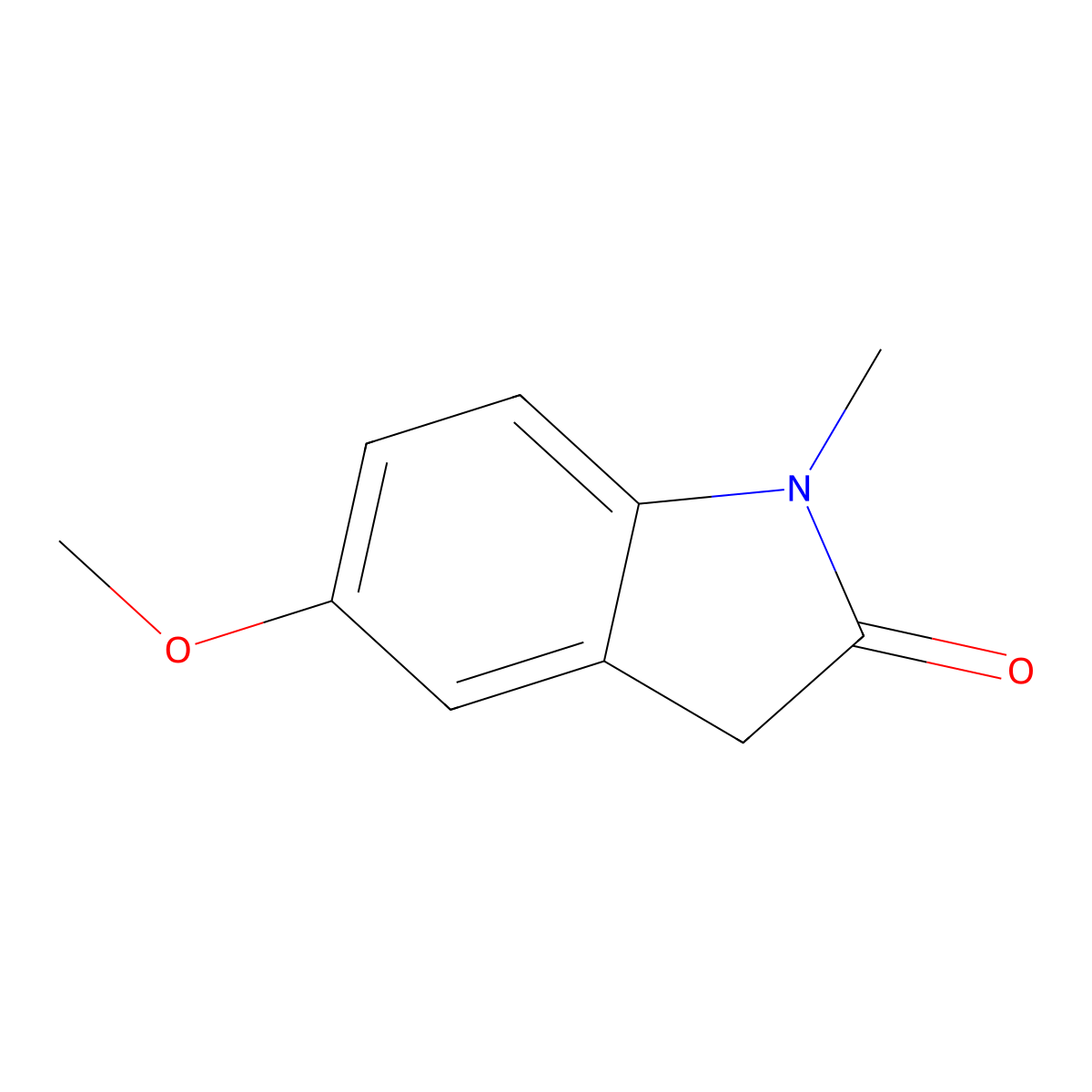 1,3-Dihydro-5-methoxy-1-methyl-2H-indol-2-one molecular structure, CAS 7699-22-1