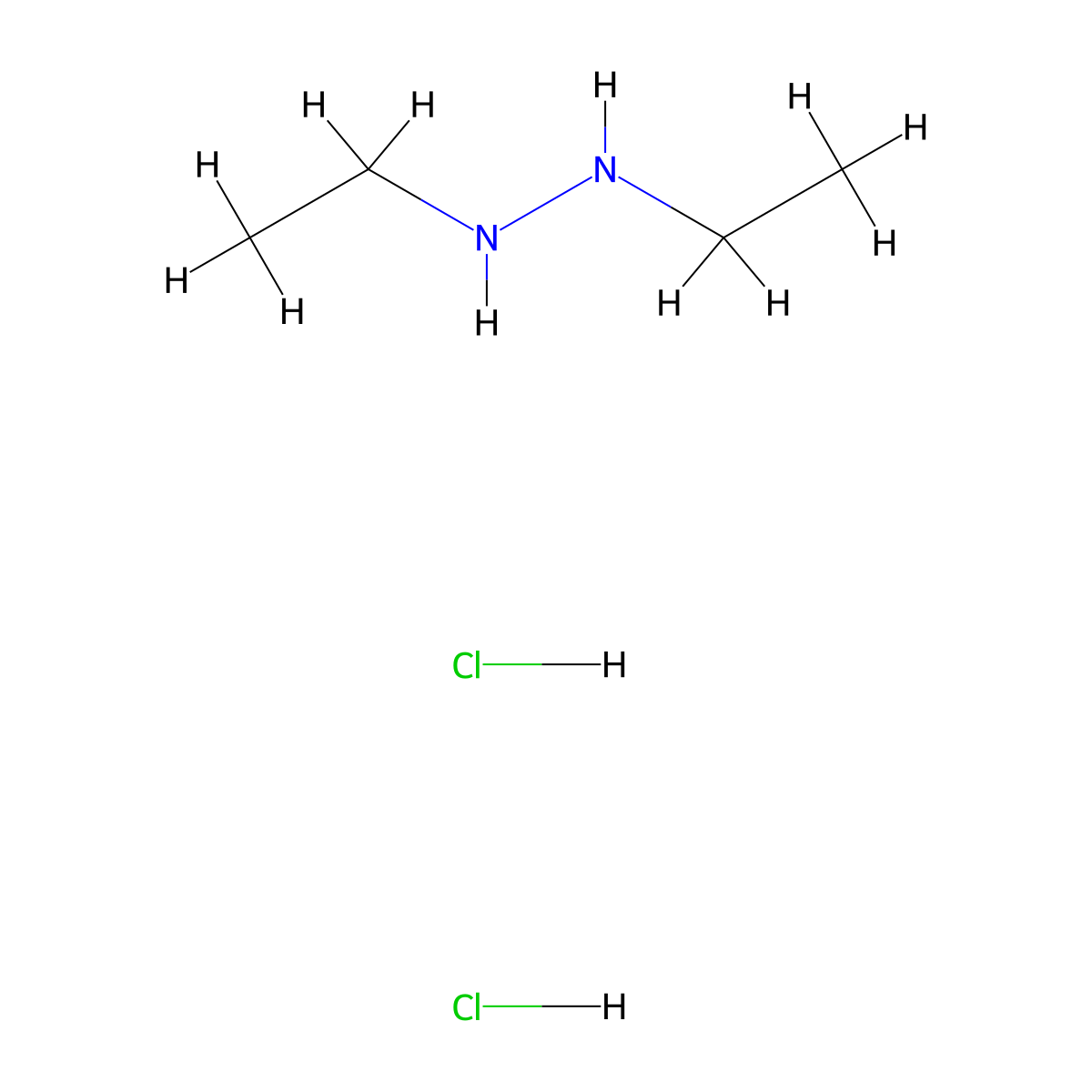 1,2-Diethylhydrazine dihydrochloride molecular structure, CAS 7699-31-2