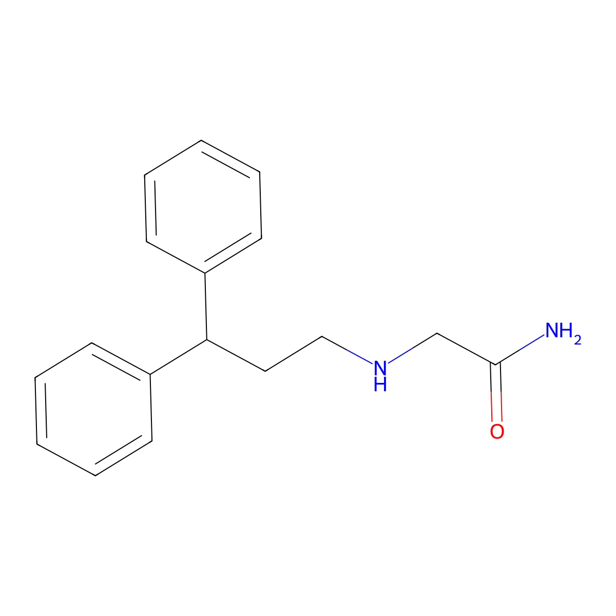 2-(3,3-Diphenylpropylamino)acetamide molecular structure, CAS 76991-05-4