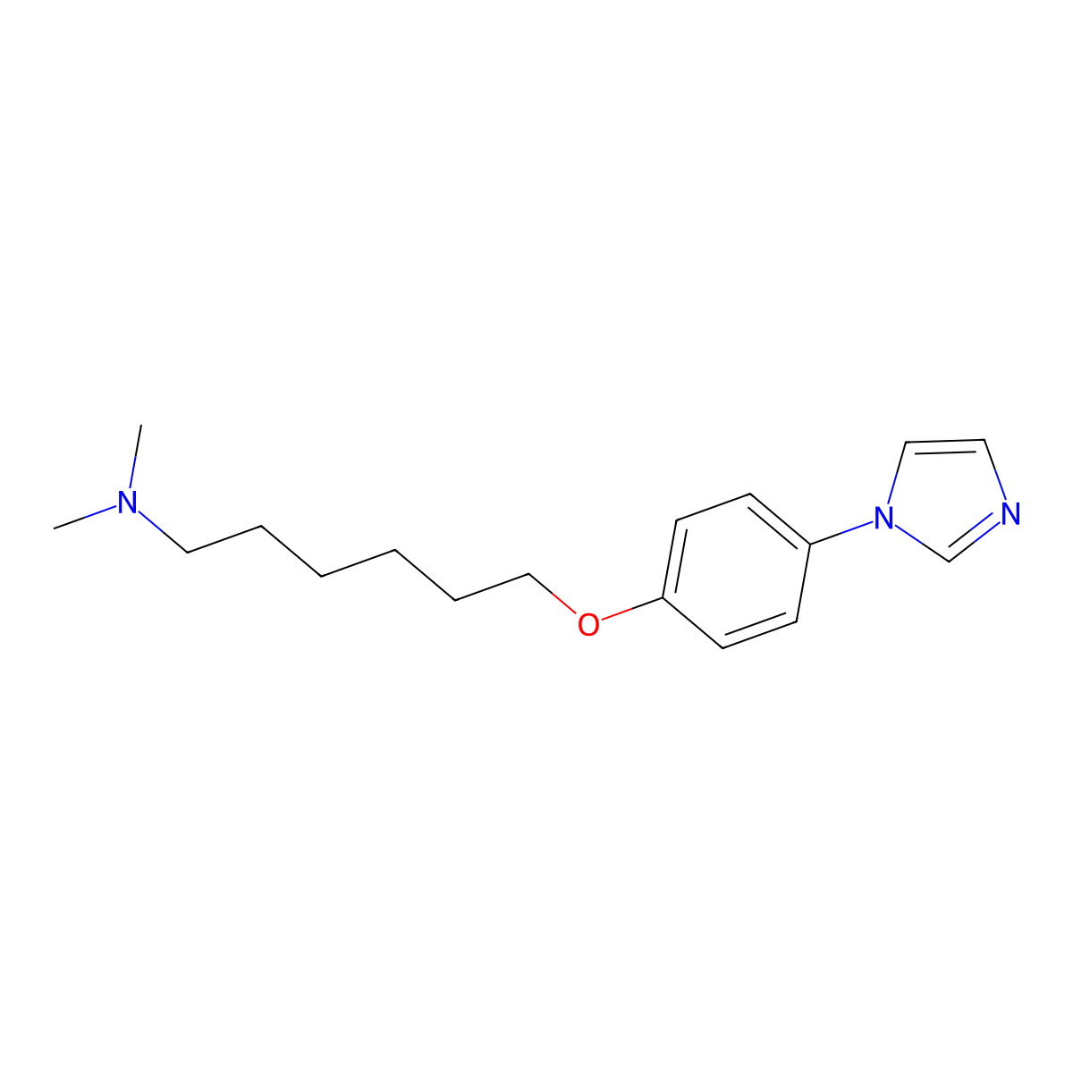 [6-(4-Imidazol-1-yl-phenoxy)-hexyl]-dimethyl-amine molecular structure, CAS 769917-29-5