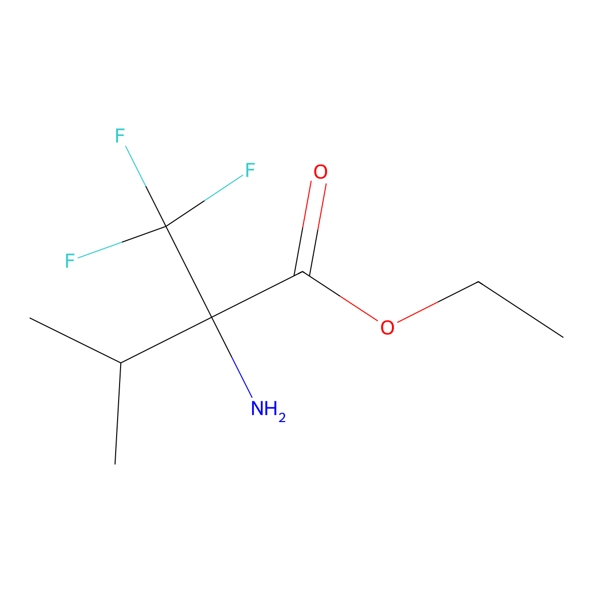 Ethyl 2-amino-3-methyl-2-(trifluoromethyl)butanoate molecular structure, CAS 769920-03-8