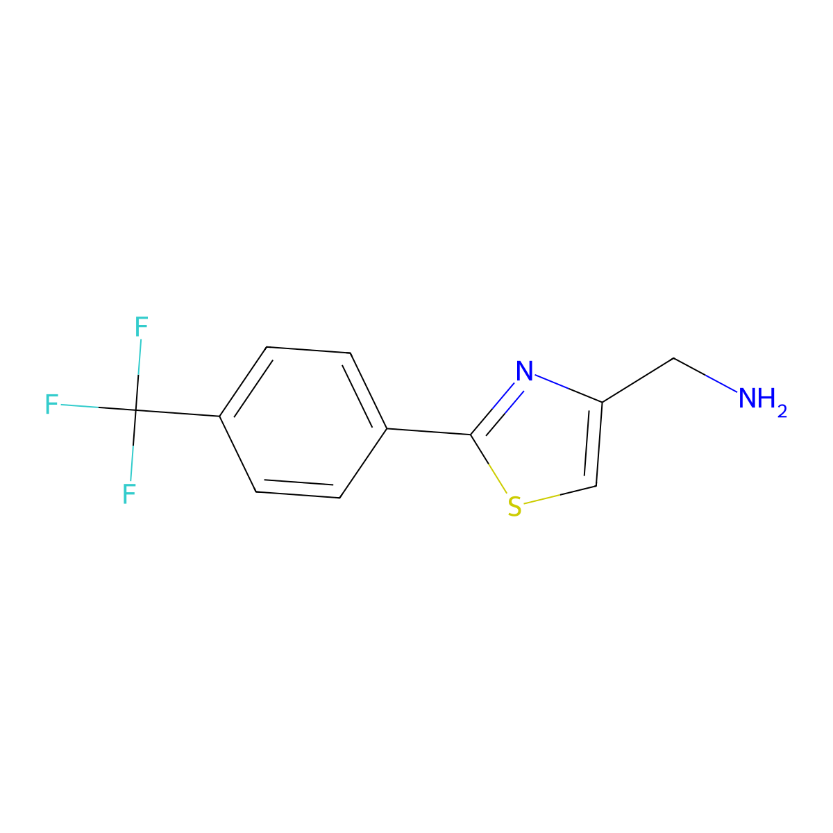 {2-[4-(Trifluoromethyl)phenyl]-1,3-thiazol-4-yl}methanamine molecular structure, CAS 769920-90-3