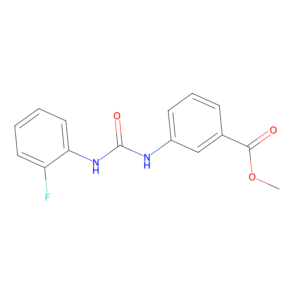 Methyl 3-{[(2-fluorophenyl)carbamoyl]amino}benzoate molecular structure, CAS 769925-70-4
