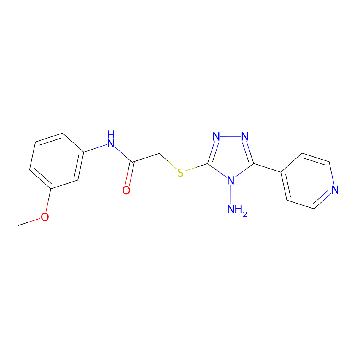 2-{[4-amino-5-(pyridin-4-yl)-4H-1,2,4-triazol-3-yl]sulfanyl}-N-(3-methoxyphenyl)acetamide molecular structure, CAS 769927-54-0