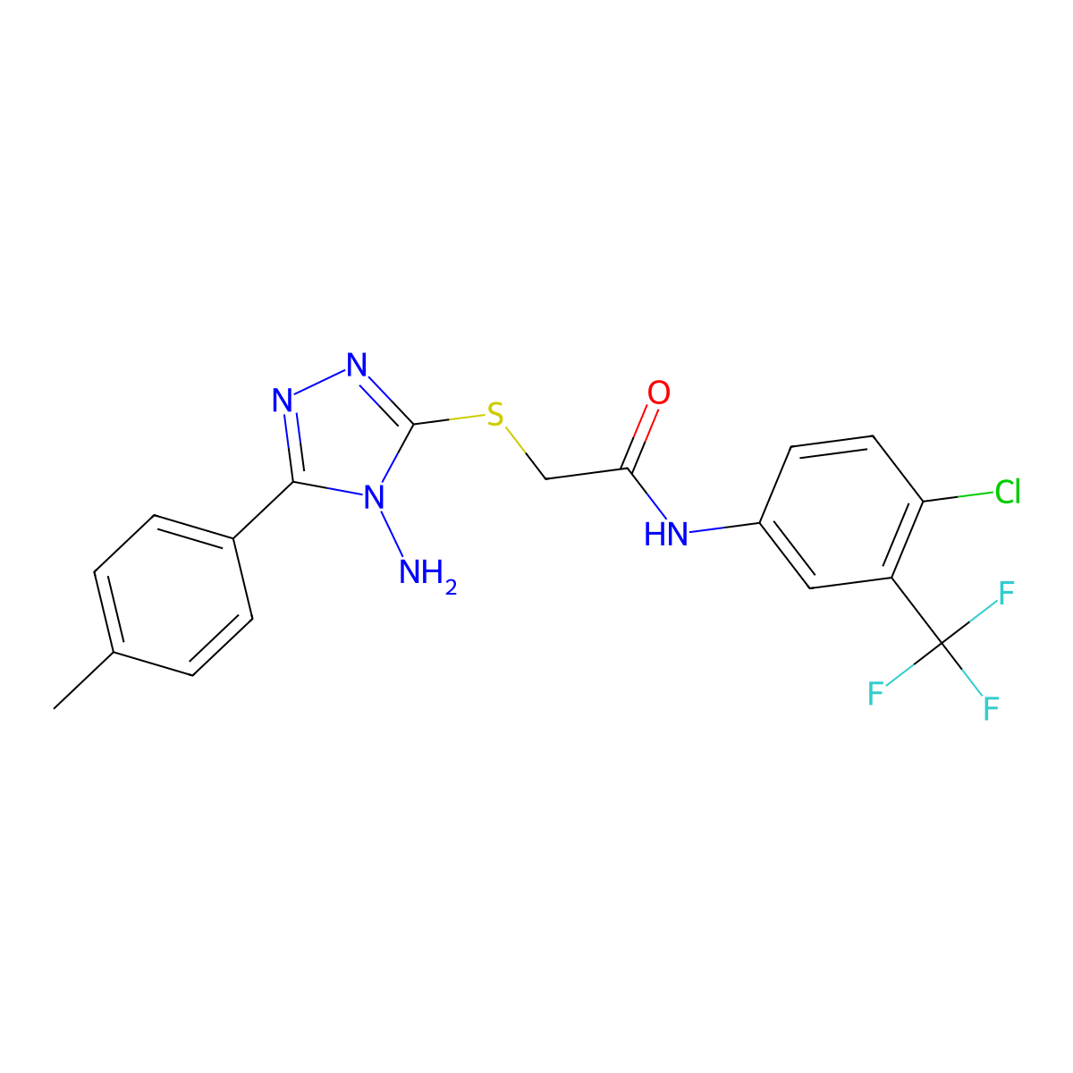 2-{[4-amino-5-(4-methylphenyl)-4H-1,2,4-triazol-3-yl]sulfanyl}-N-[4-chloro-3-(trifluoromethyl)phenyl]acetamide molecular structure, CAS 769930-10-1