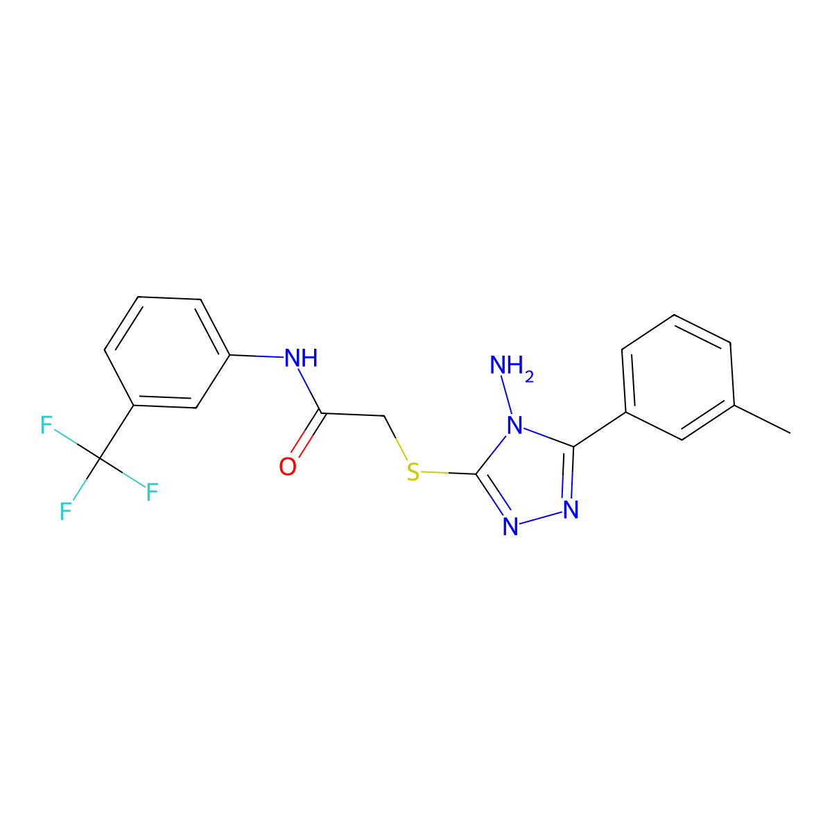 2-{[4-amino-5-(3-methylphenyl)-4H-1,2,4-triazol-3-yl]sulfanyl}-N-[3-(trifluoromethyl)phenyl]acetamide molecular structure, CAS 769930-94-1