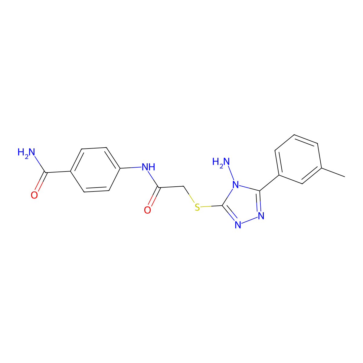 4-[({[4-amino-5-(3-methylphenyl)-4H-1,2,4-triazol-3-yl]sulfanyl}acetyl)amino]benzamide molecular structure, CAS 769931-05-7