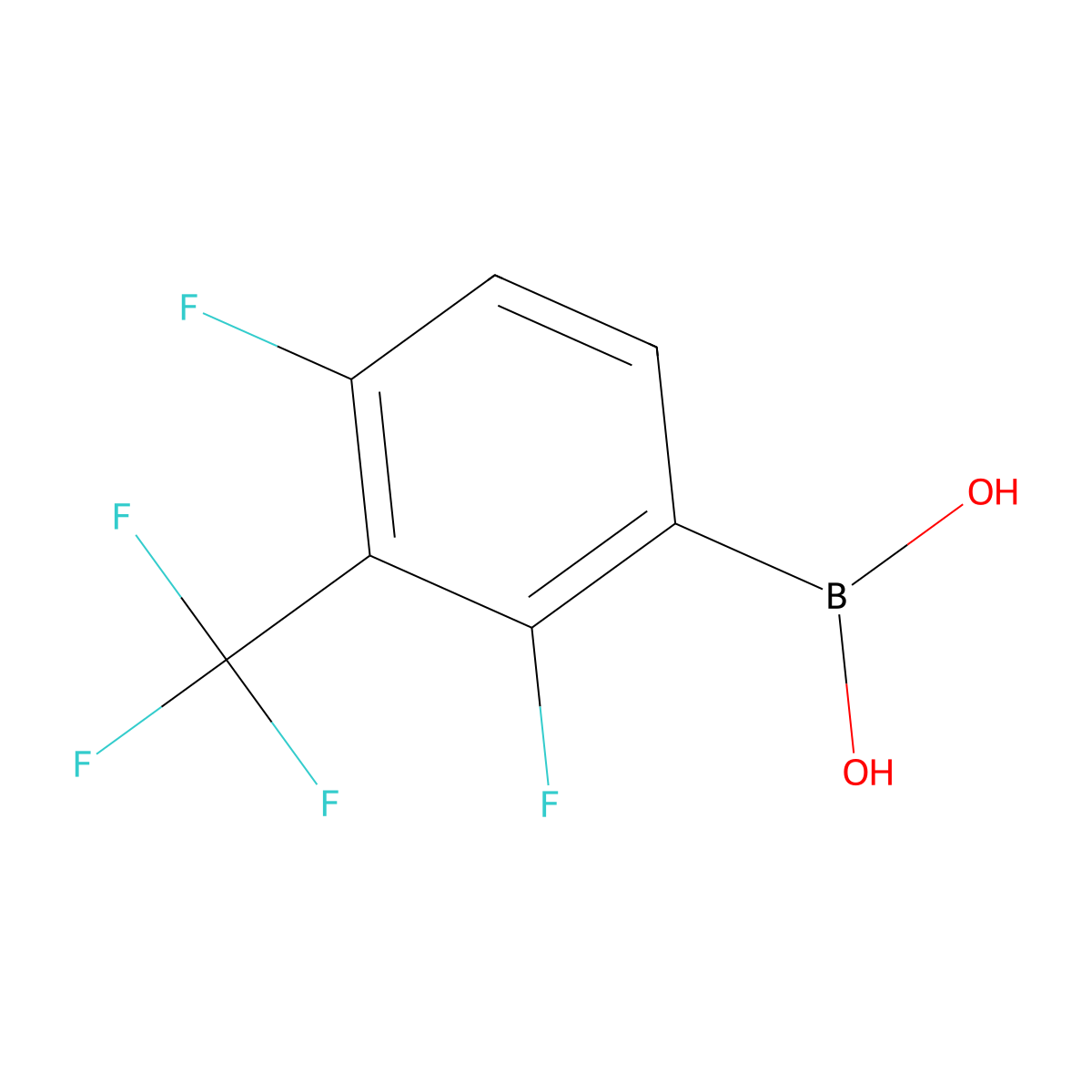 (2,4-Difluoro-3-(trifluoromethyl)phenyl)boronic acid molecular structure, CAS 769937-40-8