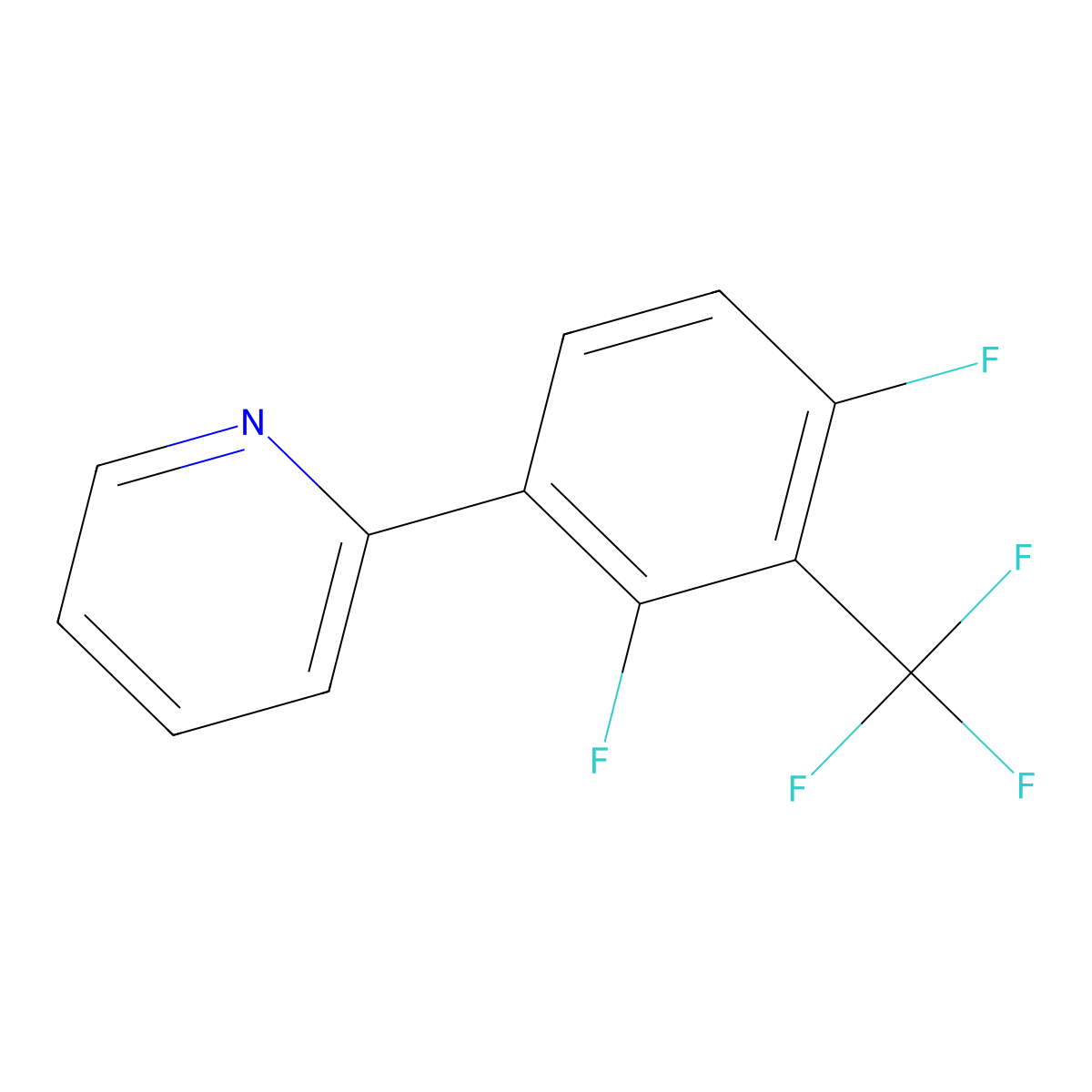 Pyridine, 2-[2,4-difluoro-3-(trifluoromethyl)phenyl]- molecular structure, CAS 769937-41-9