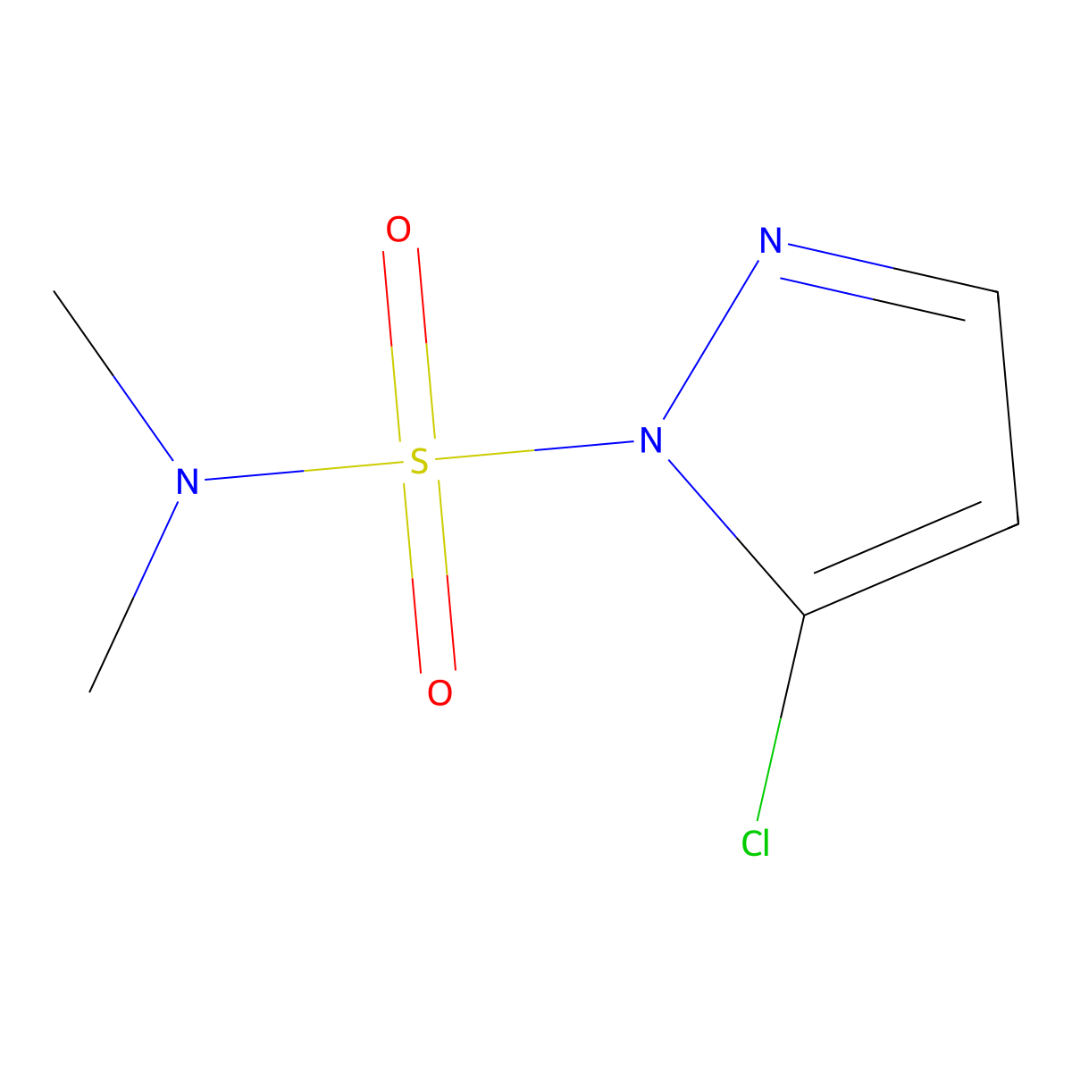 5-chloro-N,N-dimethyl-1H-pyrazole-1-sulfonamide molecular structure, CAS 769937-44-2