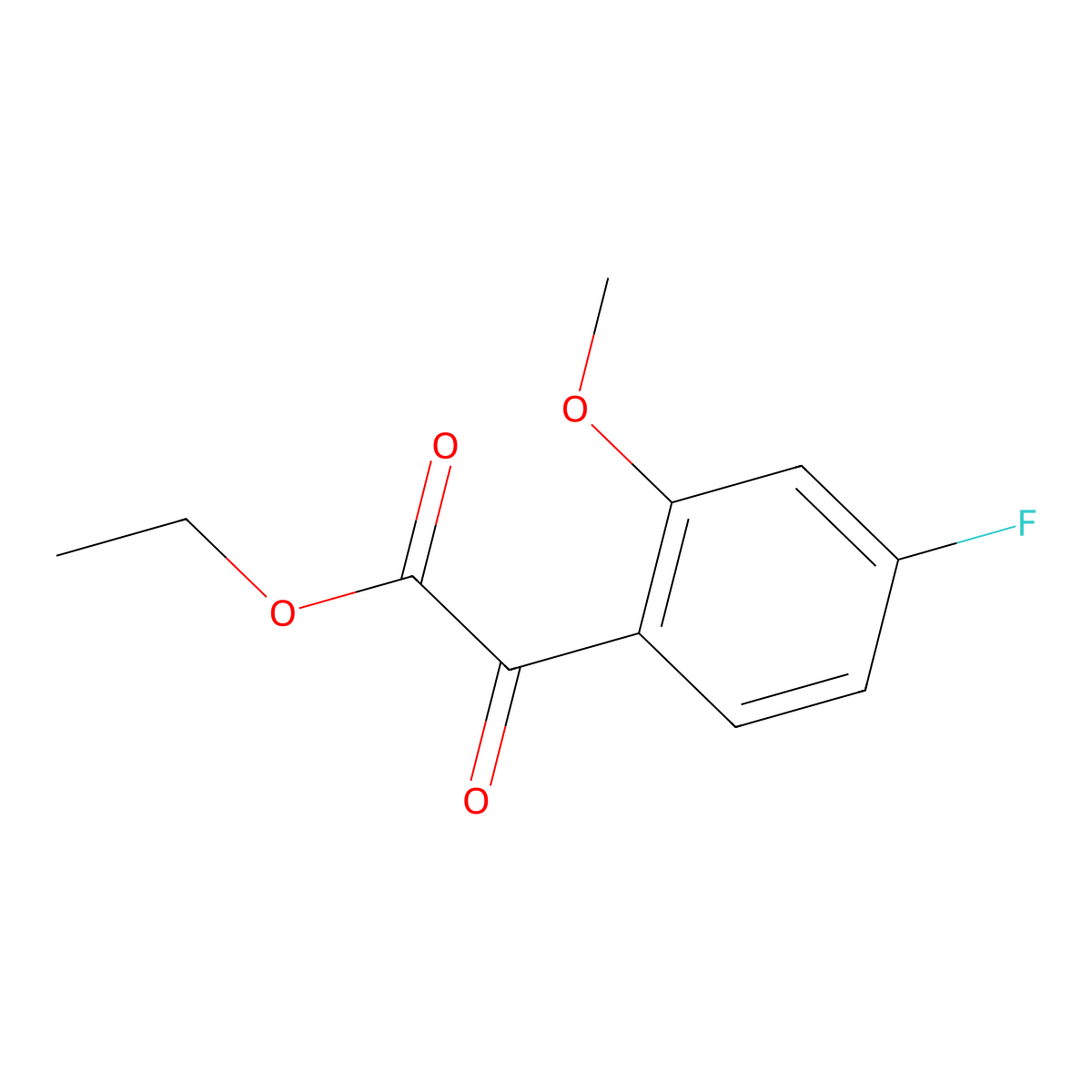 Ethyl 2-(4-fluoro-2-methoxyphenyl)-2-oxoacetate molecular structure, CAS 769944-35-6