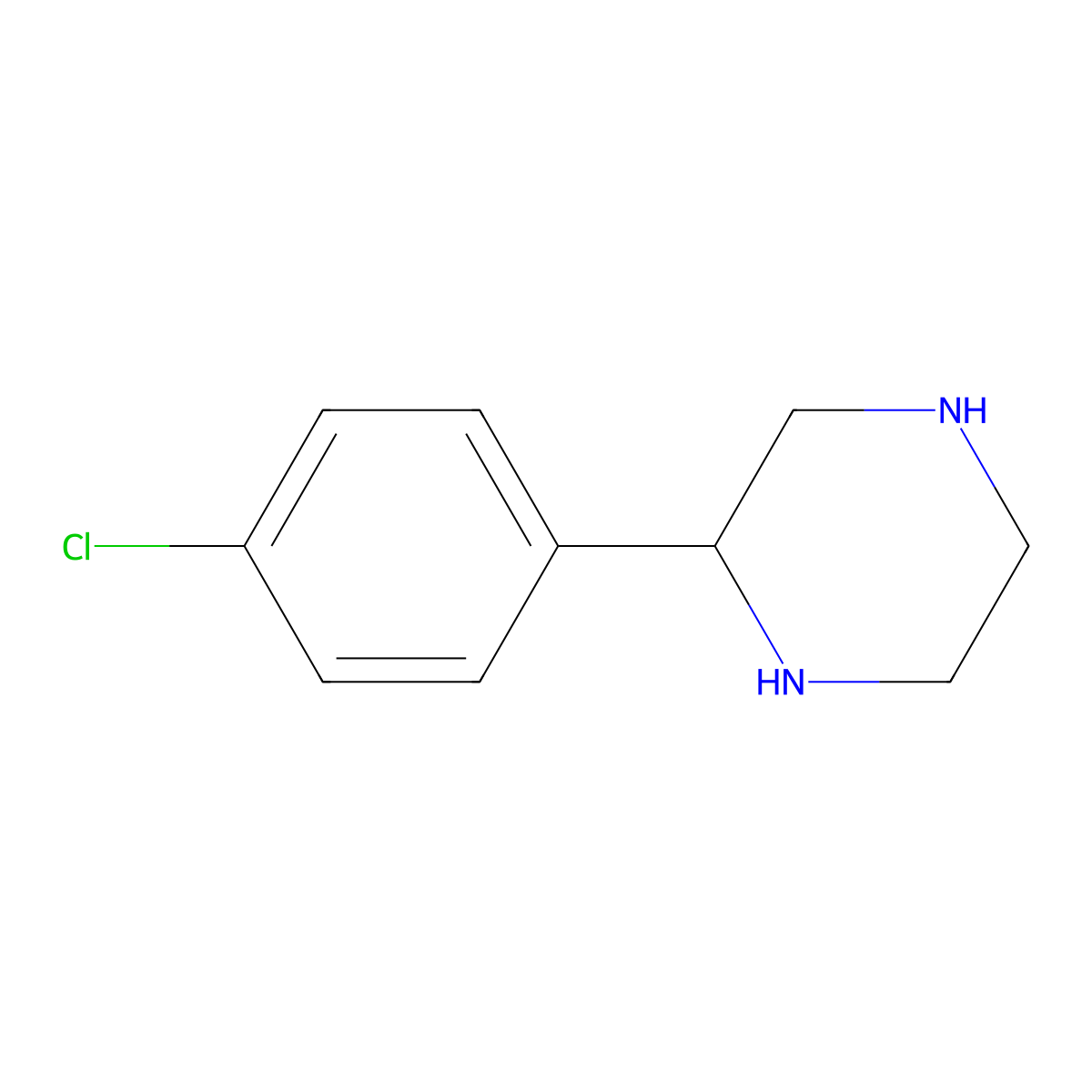 (R)-2-(4-chlorophenyl)piperazine molecular structure, CAS 769944-51-6