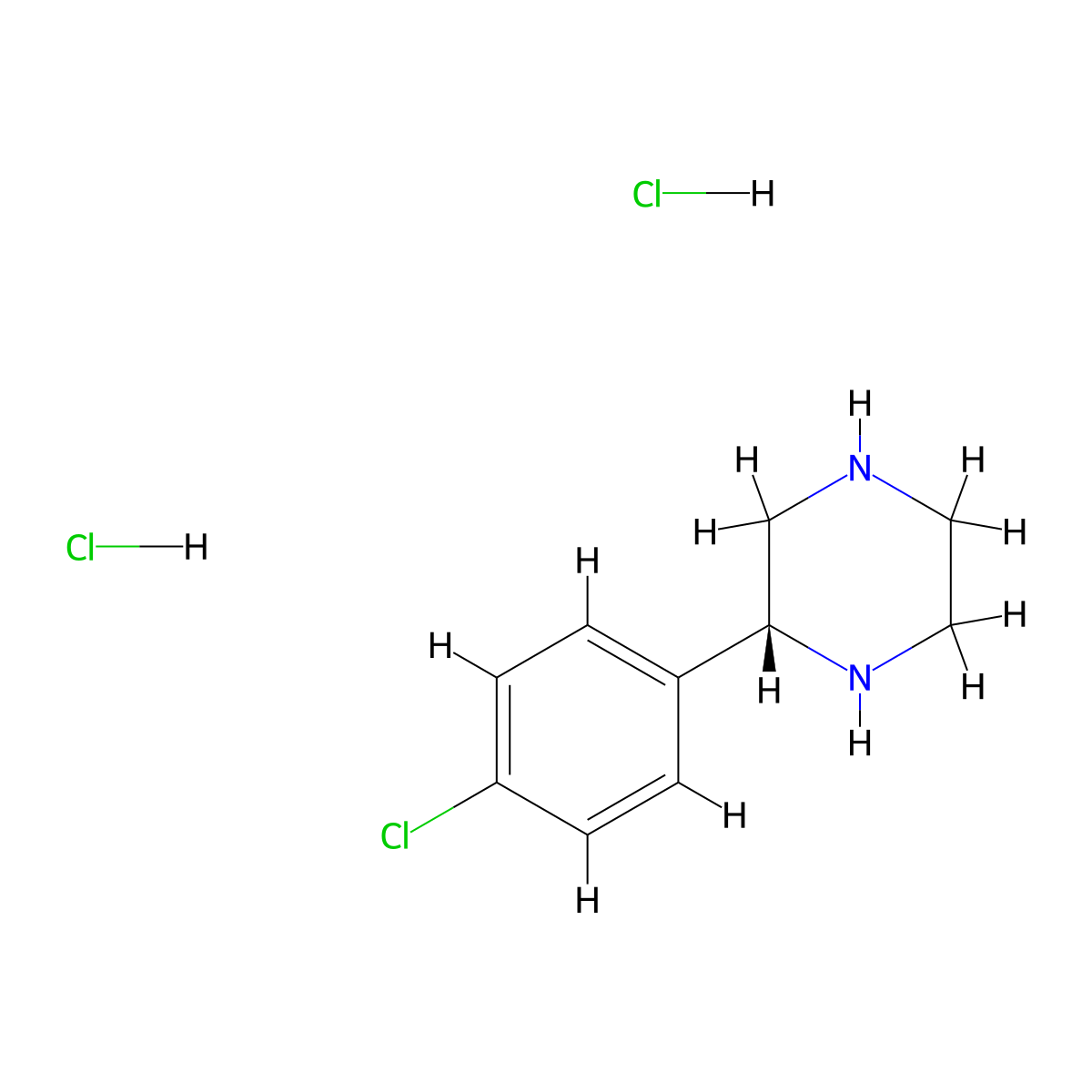 (R)-2-(4-chlorophenyl)piperazine dihydrochloride molecular structure, CAS 769944-53-8