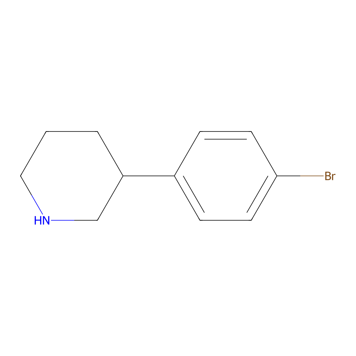 3-(4-Bromophenyl)piperidine molecular structure, CAS 769944-72-1