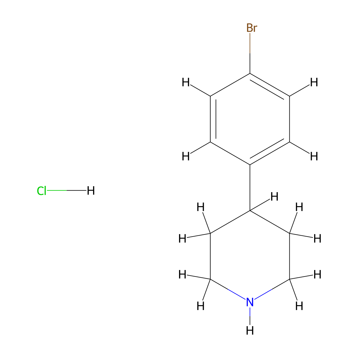 4-(4-Bromophenyl)piperidine hydrochloride molecular structure, CAS 769944-79-8