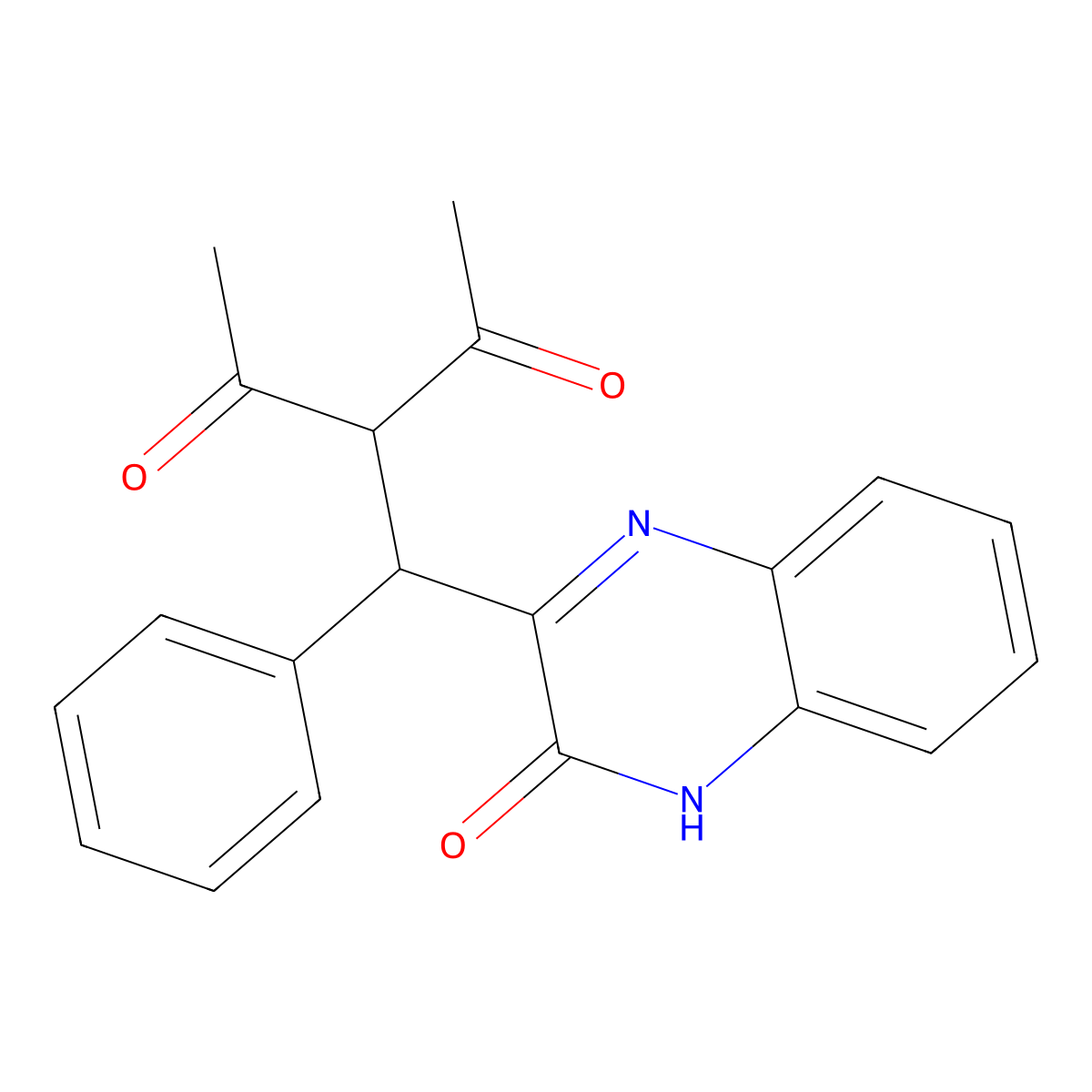 3-[(3-oxo-4H-quinoxalin-2-yl)-phenylmethyl]pentane-2,4-dione molecular structure, CAS 769945-56-4