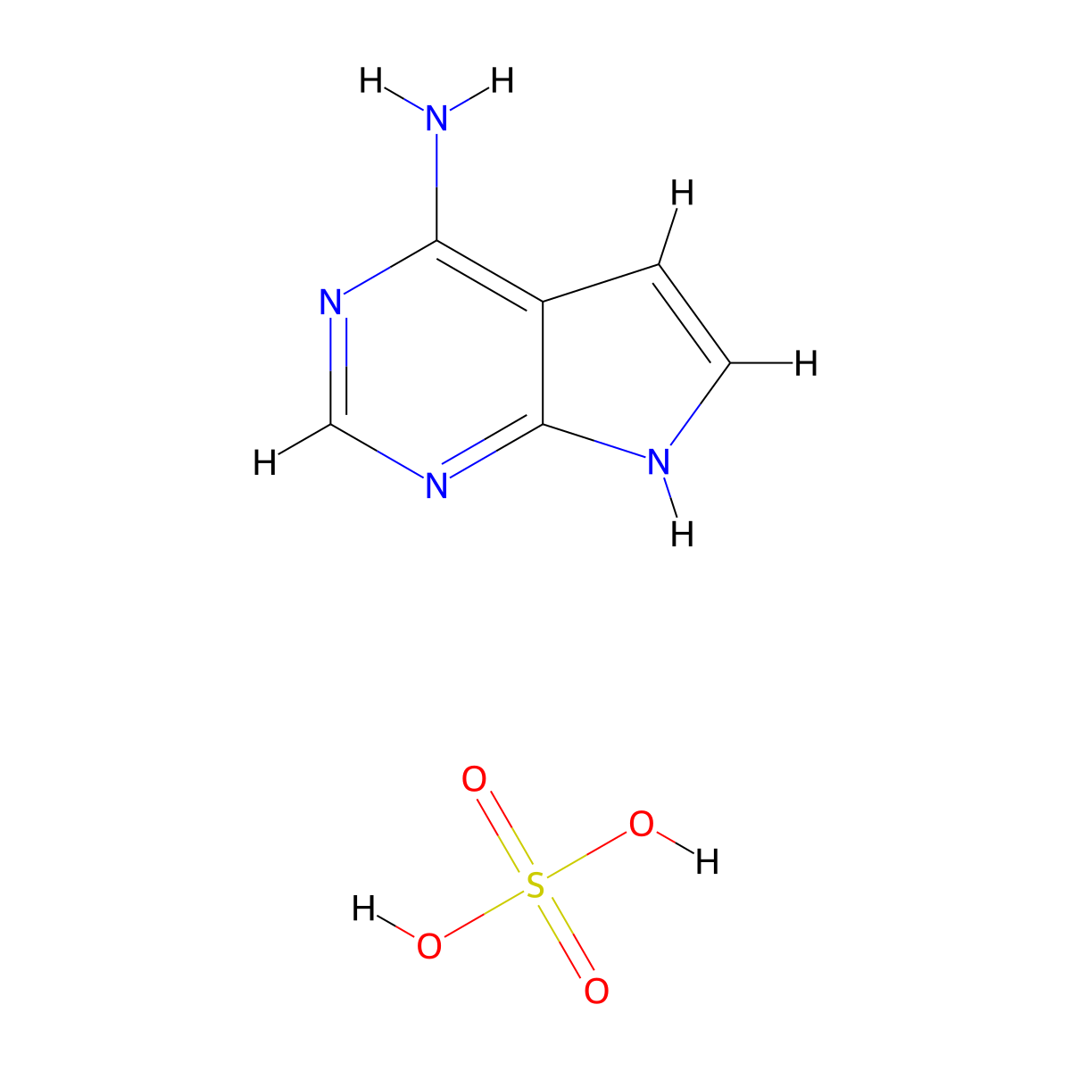4-Amino-7H-pyrrolo[2,3-d]pyrimidine Hydrogen Sulfate molecular structure, CAS 769951-32-8
