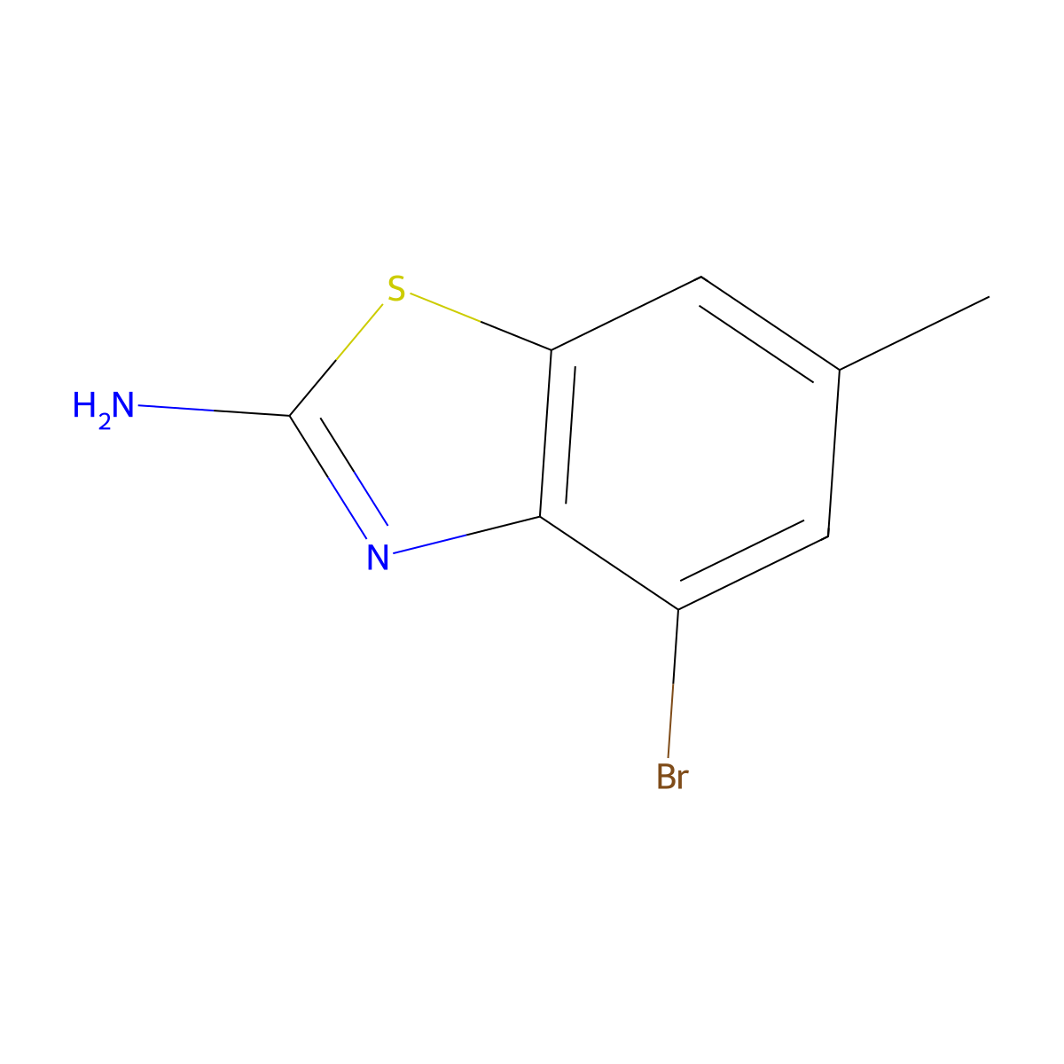 4-Bromo-6-methyl-1,3-benzothiazol-2-amine molecular structure, CAS 76996-16-2