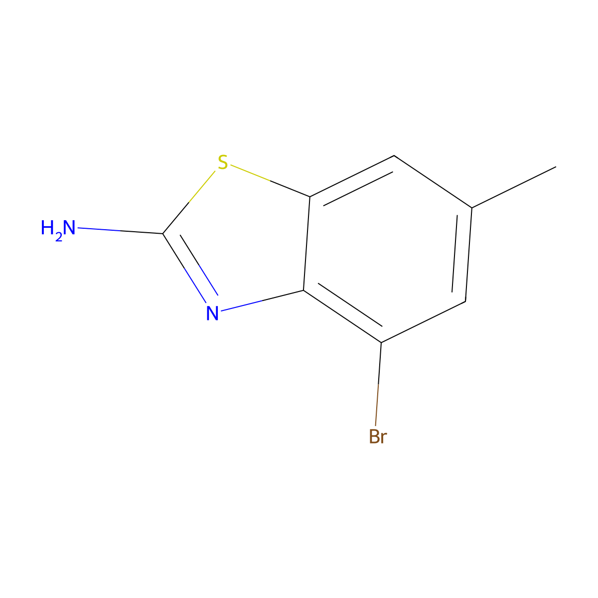 4-Bromo-6-methyl-1,3-benzothiazol-2-amine molecular structure, CAS 76996-16-2