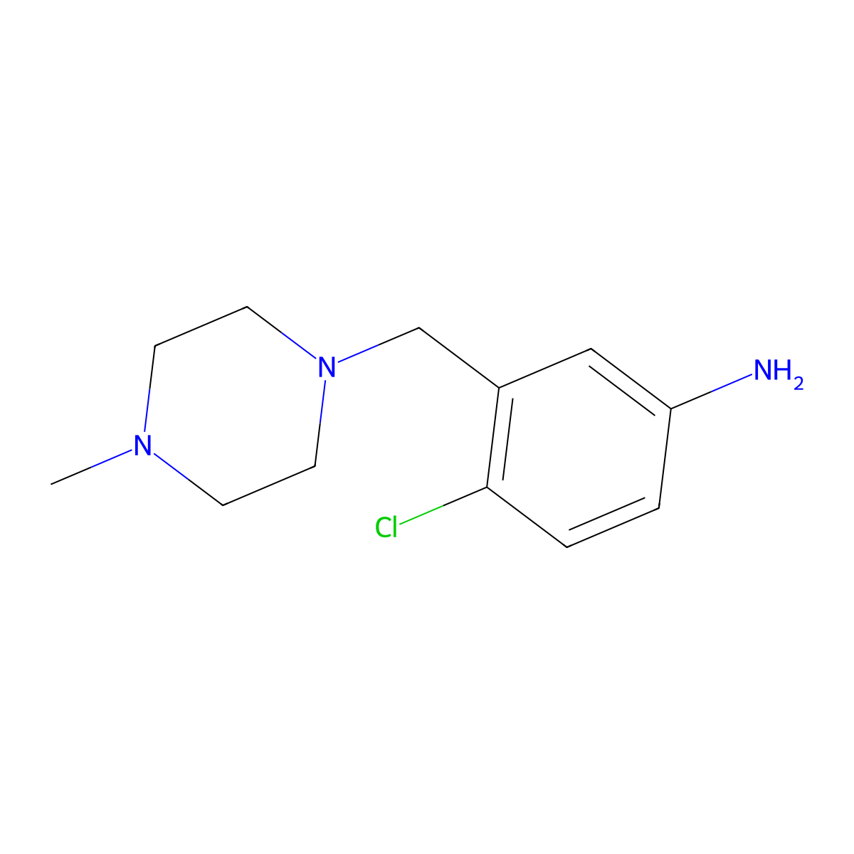 1-(2-Chloro-5-amino-benzyl)-4-methylpiperazine molecular structure, CAS 769961-12-8