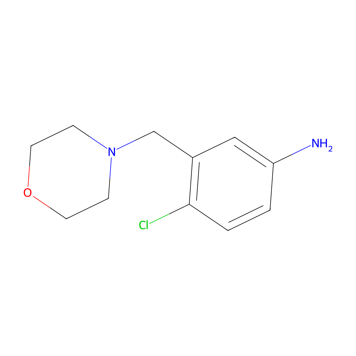 4-Chloro-3-[(morpholin-4-yl)methyl]aniline molecular structure, CAS 769961-16-2