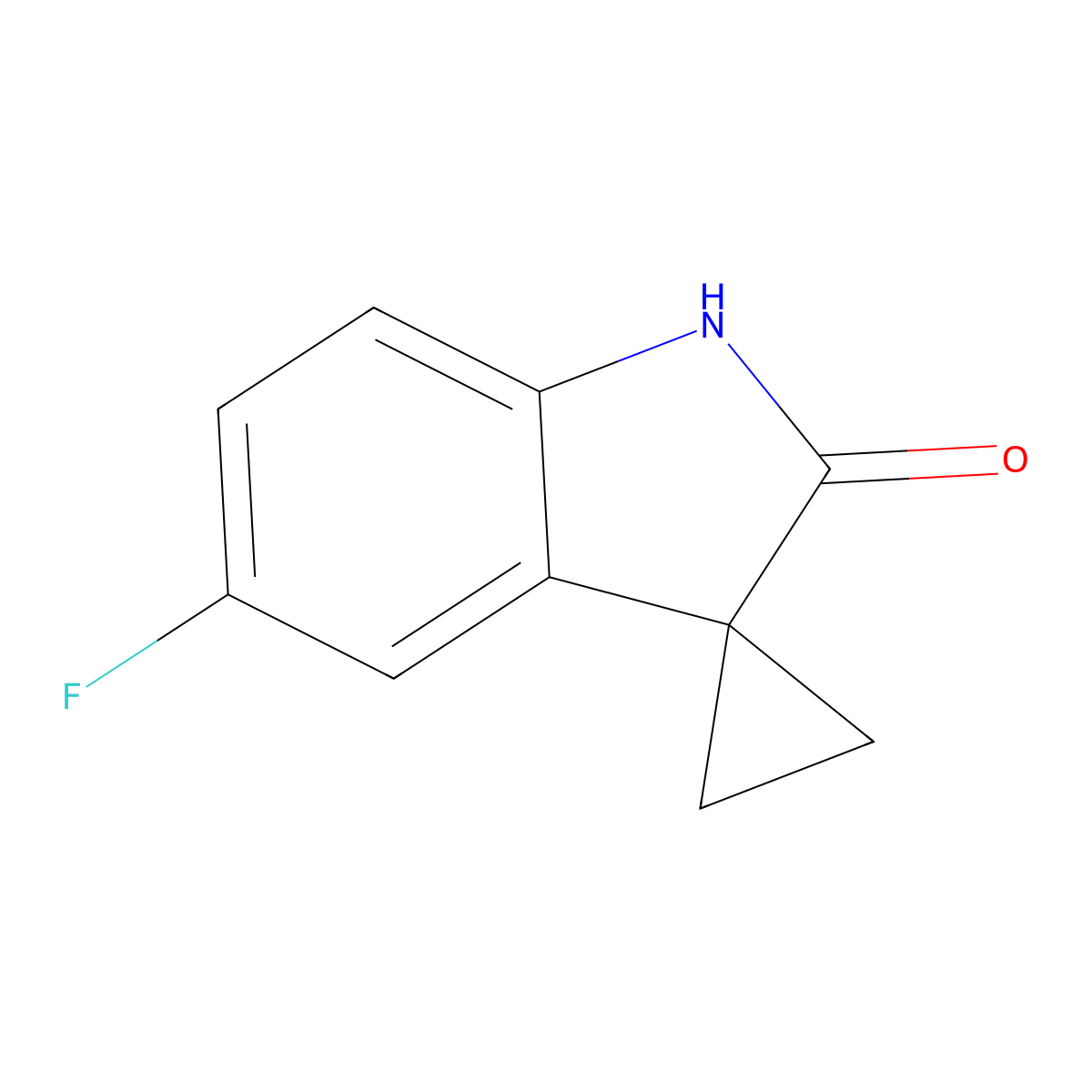 5'-Fluorospiro[cyclopropane-1,3'-indolin]-2'-one molecular structure, CAS 769965-95-9