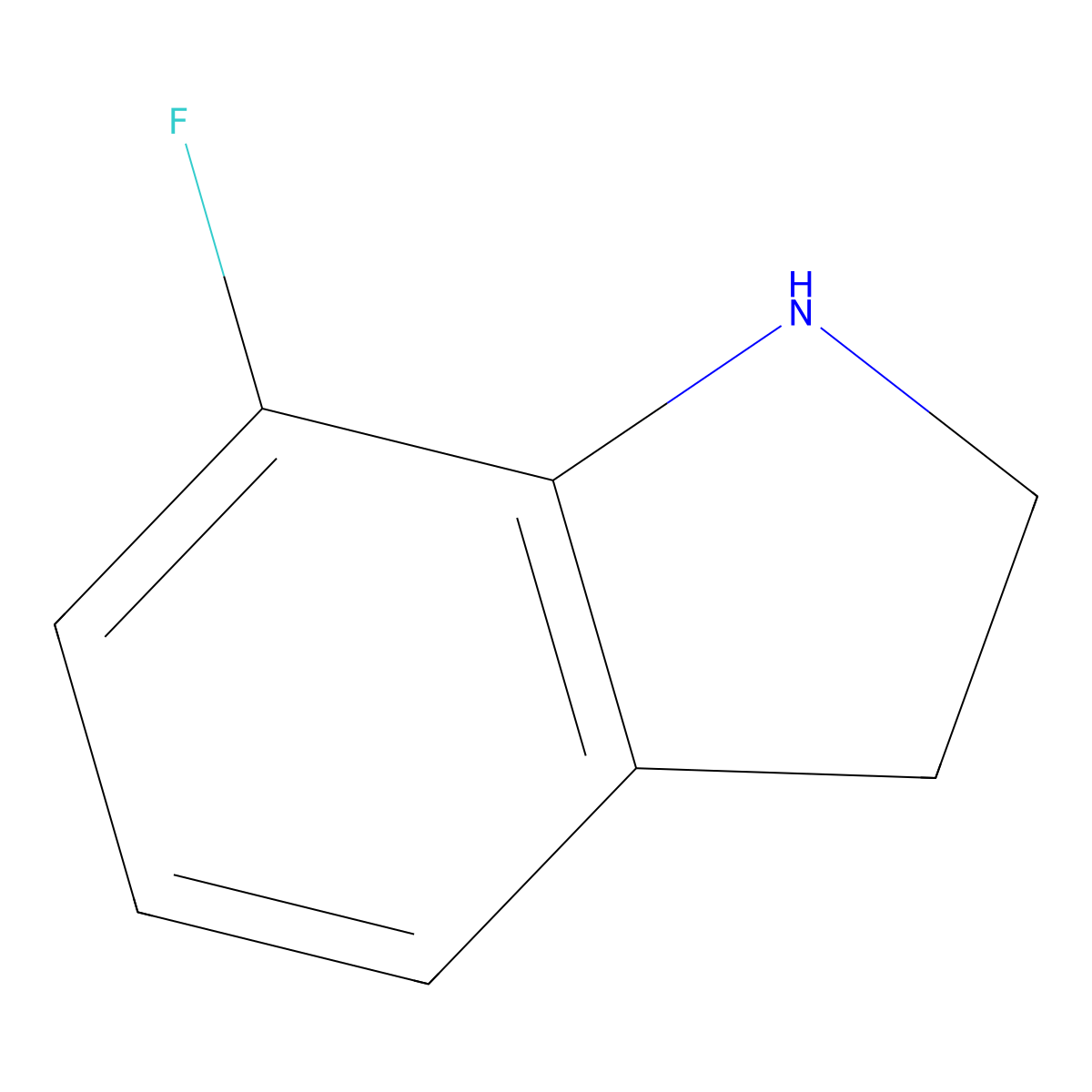 7-Fluoro-2,3-dihydro-1H-indole molecular structure, CAS 769966-04-3
