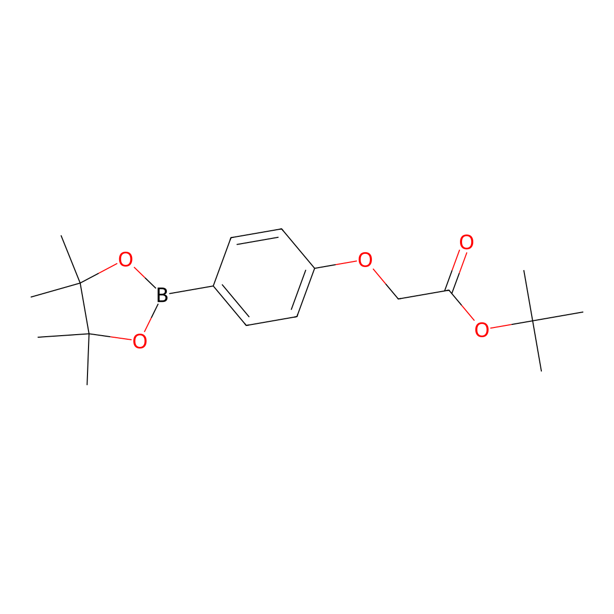Tert-butyl 2-(4-(4,4,5,5-tetramethyl-1,3,2-dioxaborolan-2-yl)phenoxy)acetate molecular structure, CAS 769968-17-4