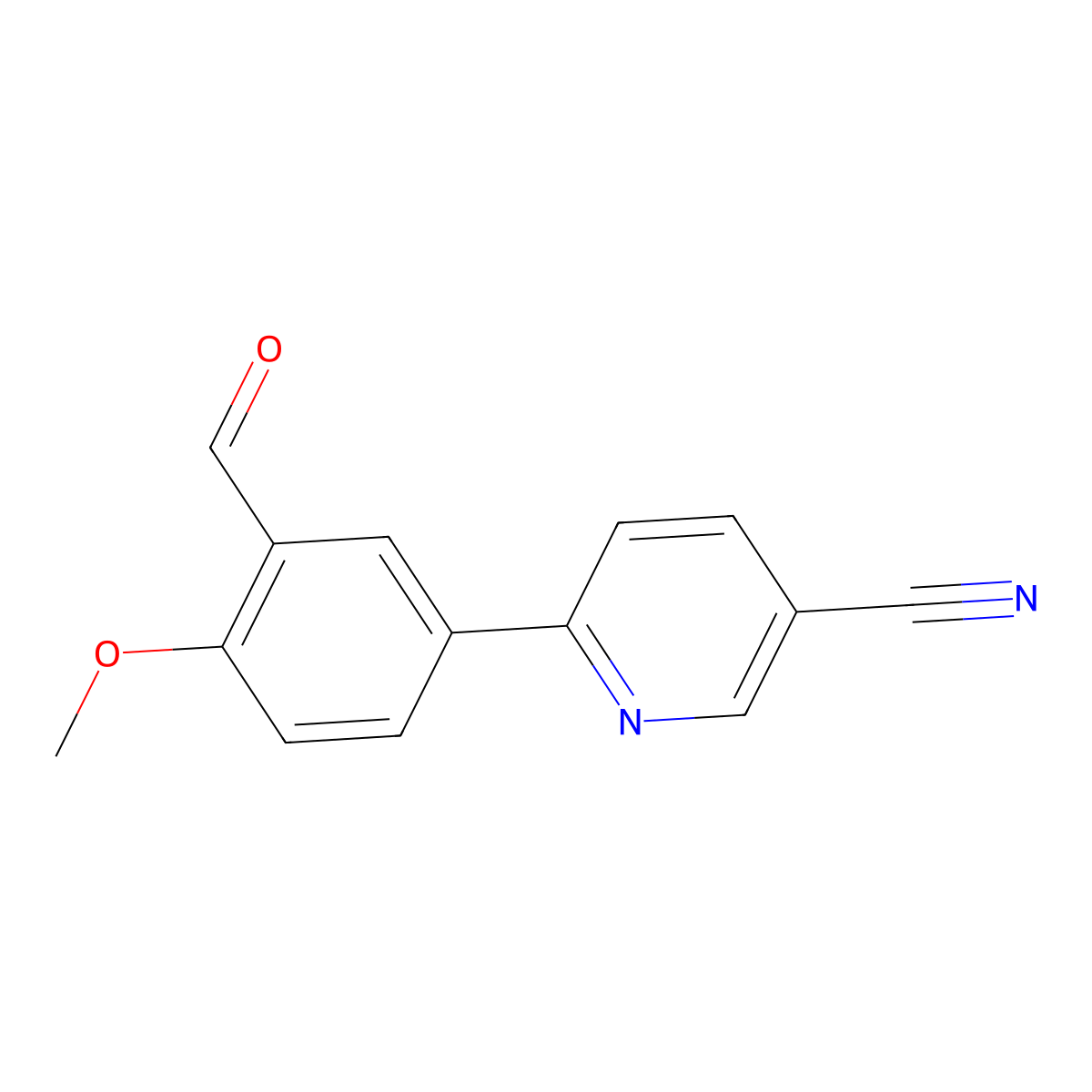6-(3-Formyl-4-methoxyphenyl)nicotinonitrile molecular structure, CAS 769972-00-1