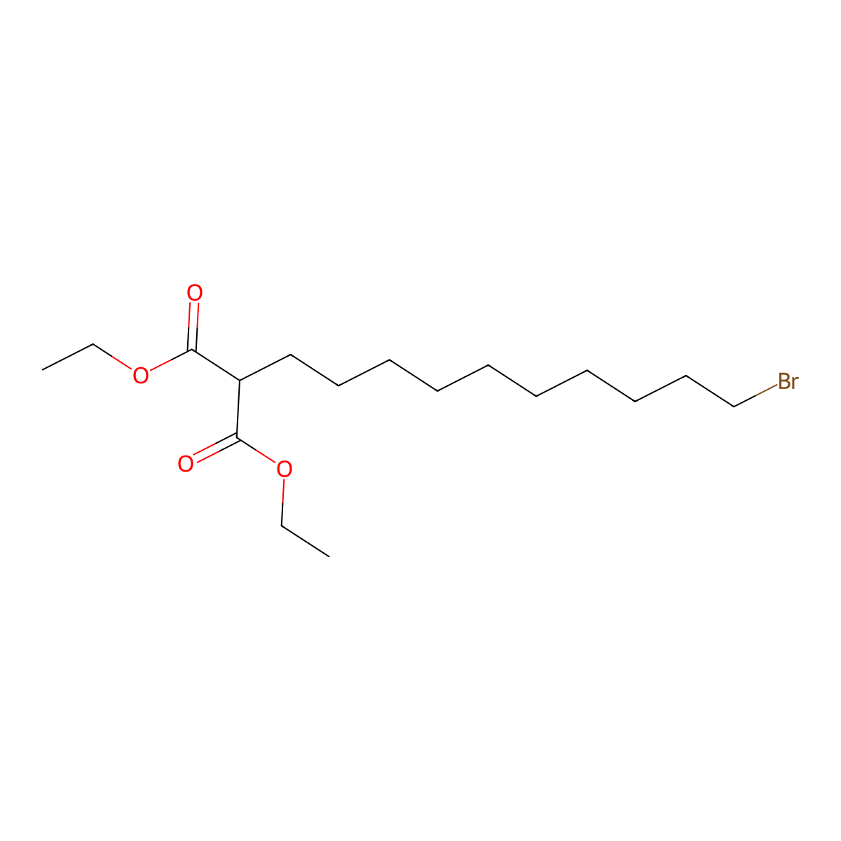 Diethyl (10-bromodecyl)propanedioate molecular structure, CAS 76999-24-1