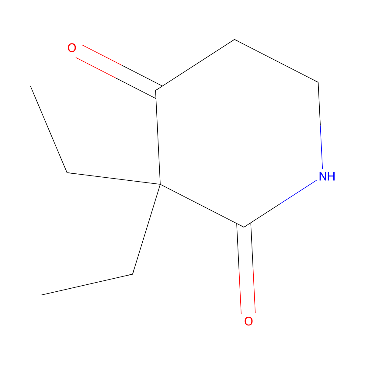 3,3-Diethyl-2,4-piperidinedione molecular structure, CAS 77-03-2