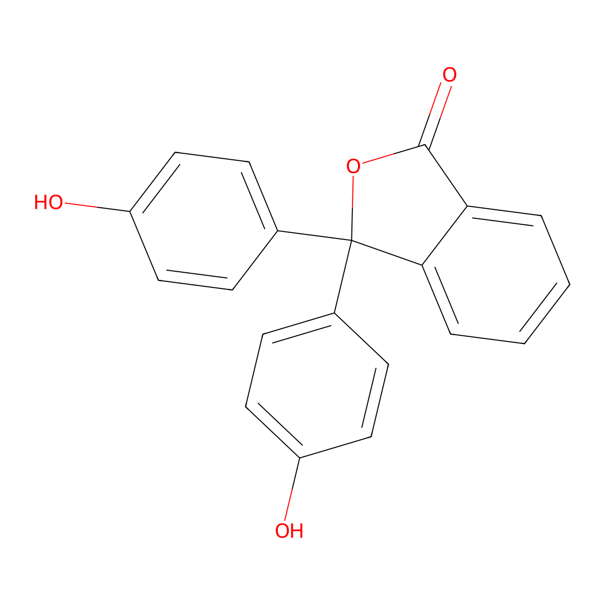 Phenolphthalein molecular structure, CAS 77-09-8