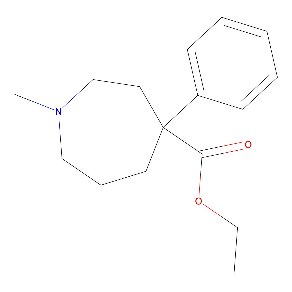 Ethoheptazine molecular structure, CAS 77-15-6