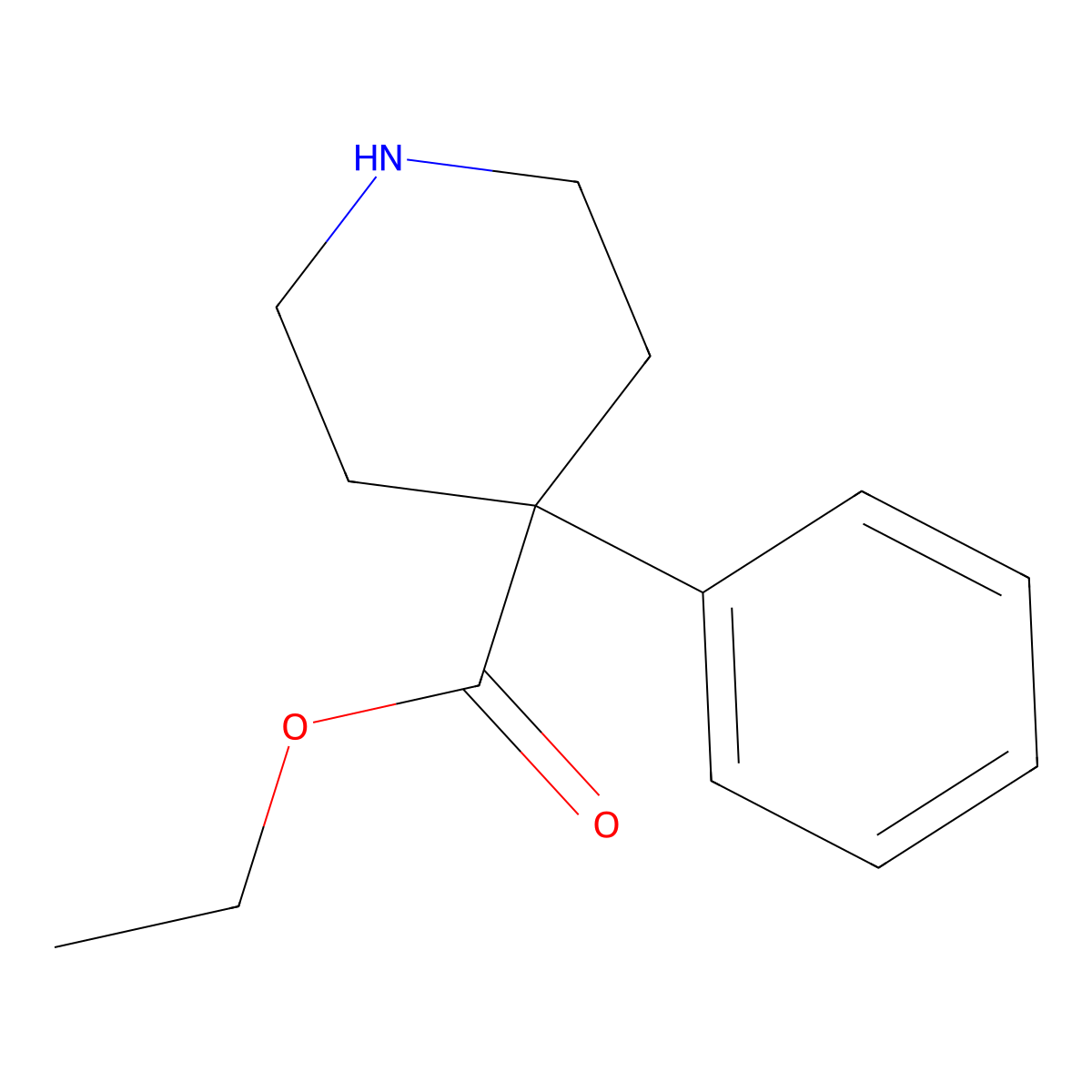 Normeperidine molecular structure, CAS 77-17-8
