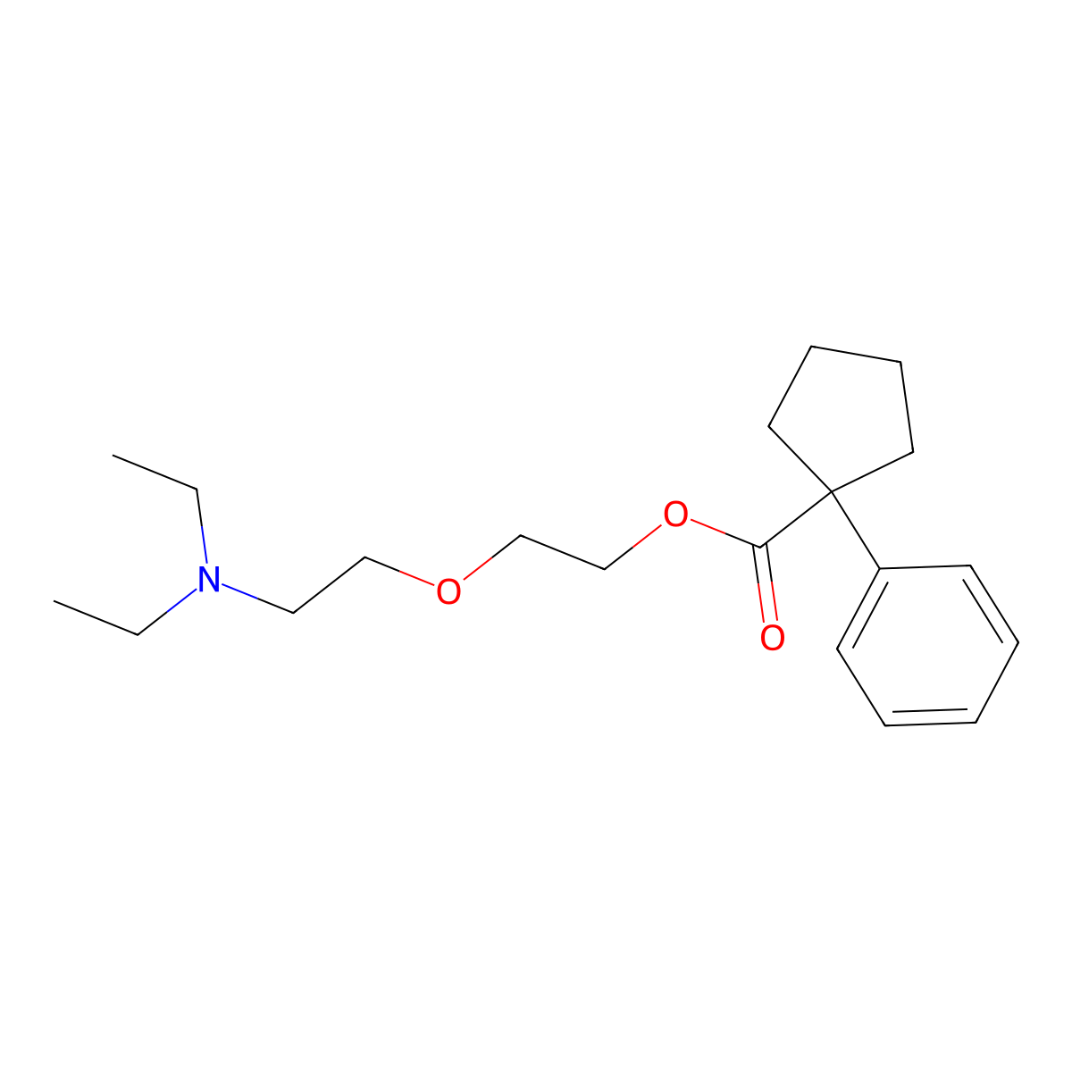 Carbetapentane molecular structure, CAS 77-23-6
